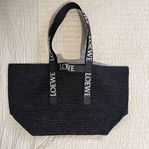 Loewe Black Textured Tote Bag